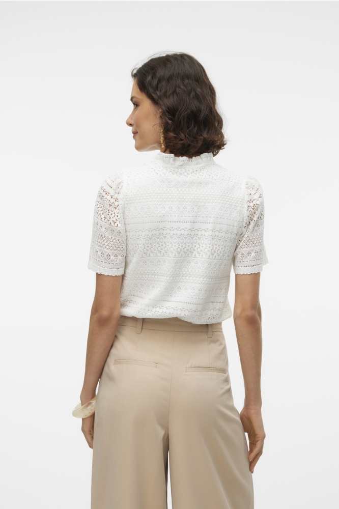 VMHONEY LACE S/S TASSEL TOP WVN GA 10309263 SNOW WHITE